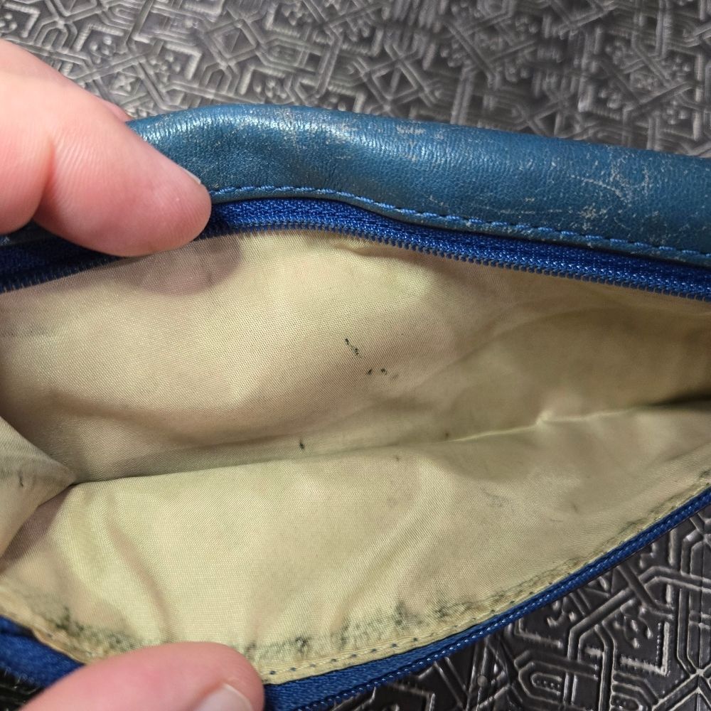 🐢 Coach Royal Blue Vintage Leather Clutch/Wallet - Picture 13 of 16
